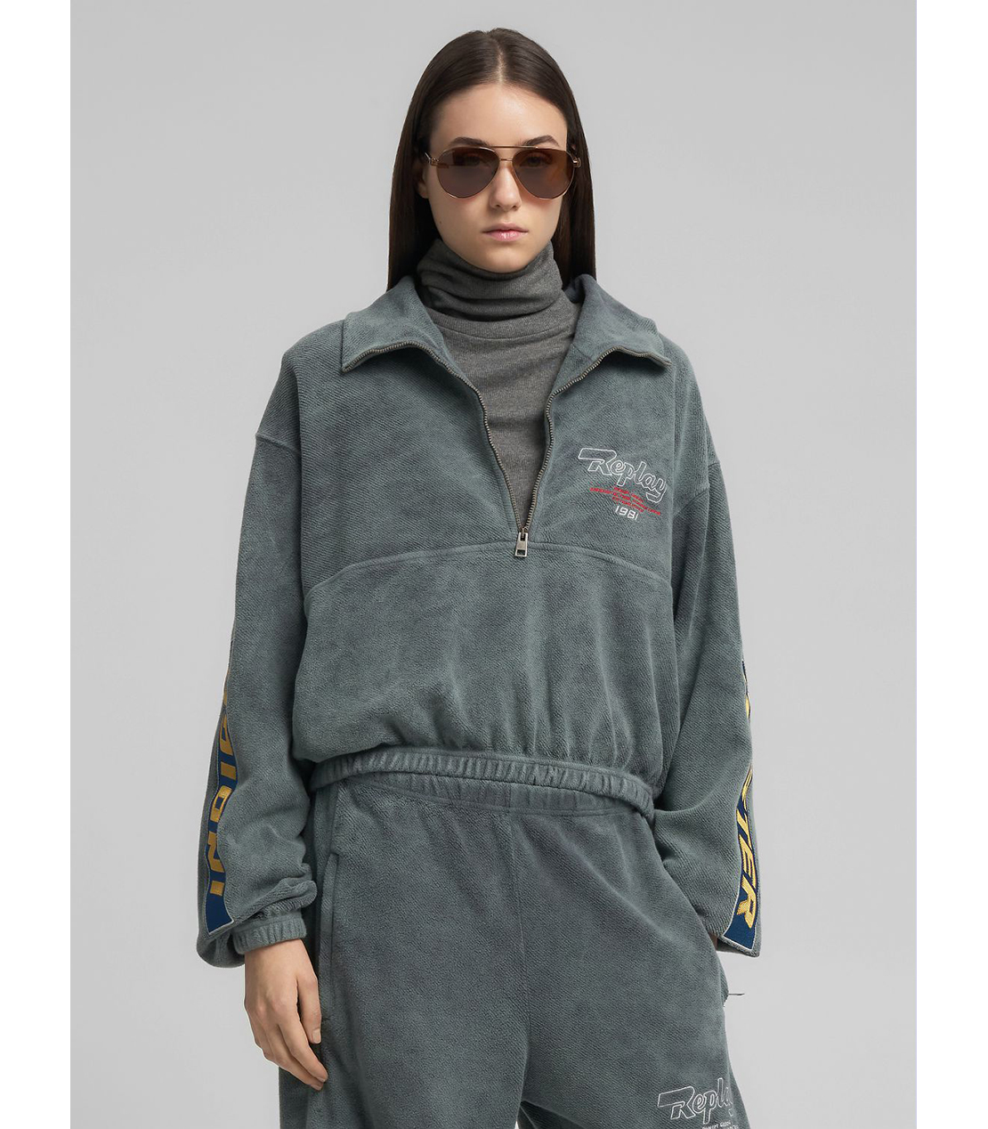 ハイネックハーフジップスウェットシャツ（セットアップ） 詳細画像 ブラックボード 2